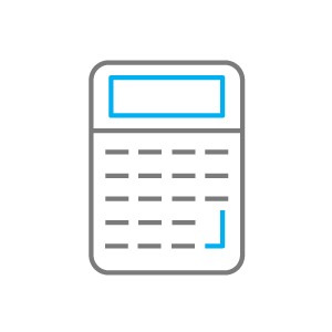 line drawing of calculator representing retirement icon