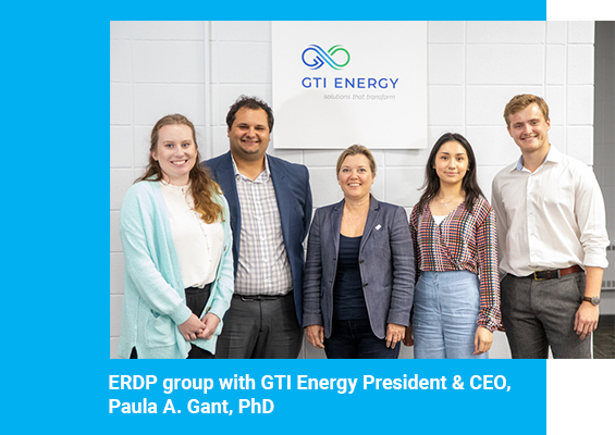Engineering Rotational Development Program (ERDP) group participants with GTI Energy President and CEO Paula A. Gant, PhD