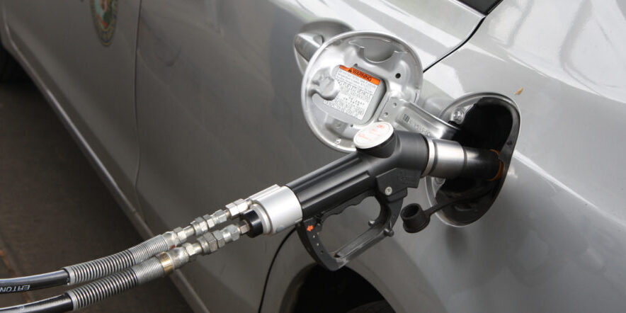 NGV Fast Fill Fueling Silver Passenger Car