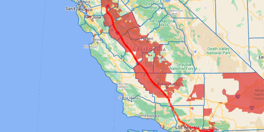 Proposed SymbioH2 Central Valley Express Route